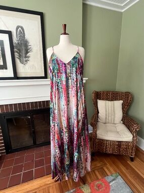 Nicole Miller New York Abstract Maxi Dress | Multicolor | Size 3X